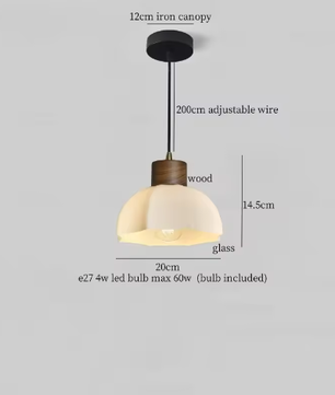 Franse Vintage Houten Hanglamp – Nordic Design met E27 LED voor Woon- en Eetkamer