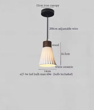 Franse Vintage Houten Hanglamp – Nordic Design met E27 LED voor Woon- en Eetkamer