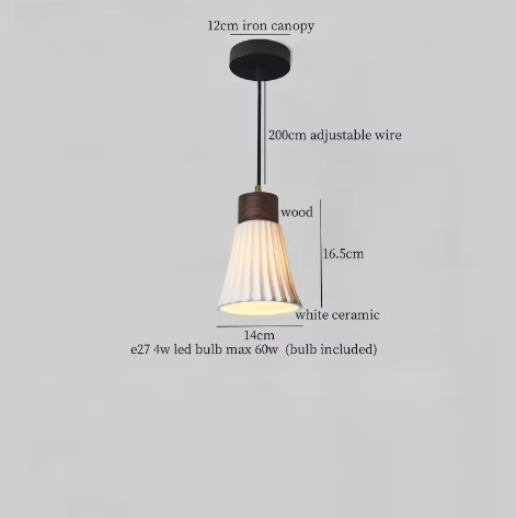 Franse Vintage Houten Hanglamp – Nordic Design met E27 LED voor Woon- en Eetkamer