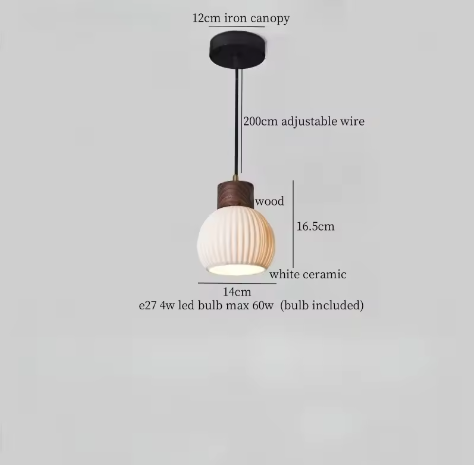 Franse Vintage Houten Hanglamp – Nordic Design met E27 LED voor Woon- en Eetkamer