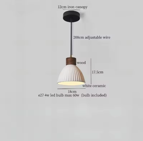 Franse Vintage Houten Hanglamp – Nordic Design met E27 LED voor Woon- en Eetkamer