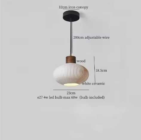 Franse Vintage Houten Hanglamp – Nordic Design met E27 LED voor Woon- en Eetkamer