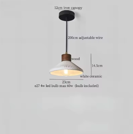 Franse Vintage Houten Hanglamp – Nordic Design met E27 LED voor Woon- en Eetkamer