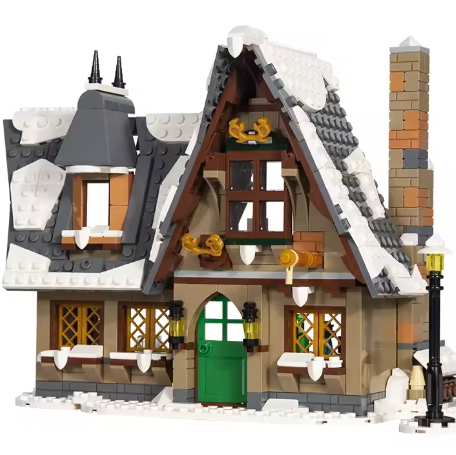 Kersthuisje Bouwspeelgoed Streetview – MOC Christmas Cottage Bouwstenen Set voor Kinderen