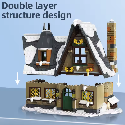 Kersthuisje Bouwspeelgoed Streetview – MOC Christmas Cottage Bouwstenen Set voor Kinderen