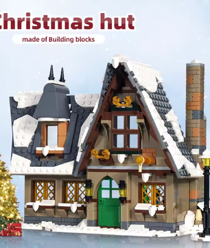 Kersthuisje Bouwspeelgoed Streetview – MOC Christmas Cottage Bouwstenen Set voor Kinderen