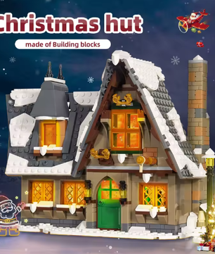 Kersthuisje Bouwspeelgoed Streetview – MOC Christmas Cottage Bouwstenen Set voor Kinderen