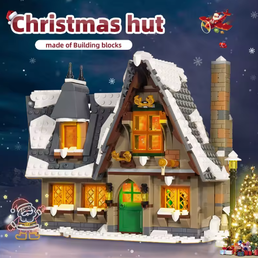 Kersthuisje Bouwspeelgoed Streetview – MOC Christmas Cottage Bouwstenen Set voor Kinderen