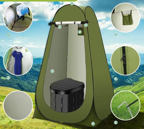 Opvouwbare Outdoor Privacytent – Draagbare Toilettent voor Kamperen en Roadtrips