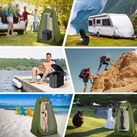Opvouwbare Outdoor Privacytent – Draagbare Toilettent voor Kamperen en Roadtrips