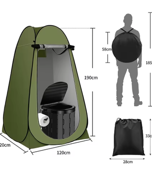 Opvouwbare Outdoor Privacytent – Draagbare Toilettent voor Kamperen en Roadtrips