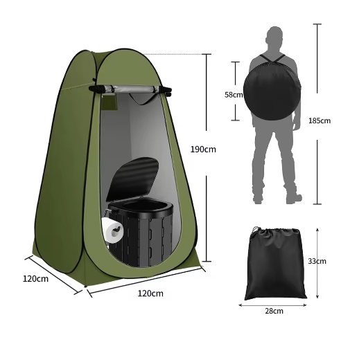 Opvouwbare Outdoor Privacytent – Draagbare Toilettent voor Kamperen en Roadtrips