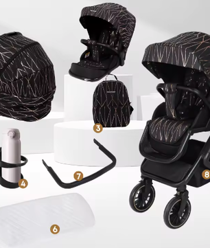 4-in-1 Kinderwagen met Omkeerbare Zitting en Eénhands Opvouwsysteem