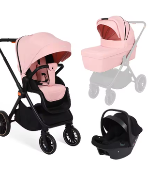 3-in-1 Kinderwagen met I-Size Autostoel, Aluminium Frame en Opvouwbaar