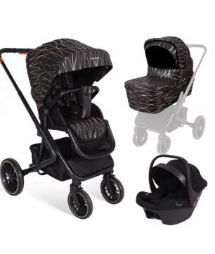 3-in-1 Kinderwagen met I-Size Autostoel, Aluminium Frame en Opvouwbaar