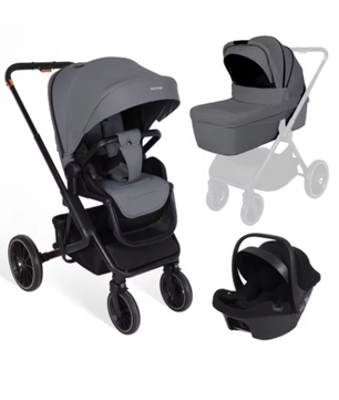3-in-1 Kinderwagen met I-Size Autostoel, Aluminium Frame en Opvouwbaar