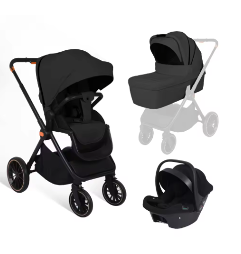 3-in-1 Kinderwagen met I-Size Autostoel, Aluminium Frame en Opvouwbaar