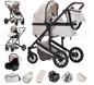 3-in-1 Kinderwagen met Luxe Opvouwbaar Aluminium Frame voor Pasgeborenen