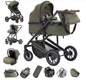 3-in-1 Kinderwagen met Luxe Opvouwbaar Aluminium Frame voor Pasgeborenen
