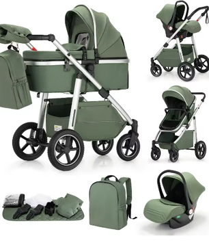 Kinderwagen 3-in-1 – Multifunctioneel, Opvouwbaar en Veiligheidszitje EU-norm
