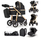 Kinderwagen 3-in-1 – Multifunctioneel, Opvouwbaar en Veiligheidszitje EU-norm