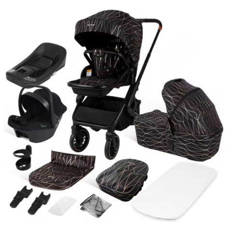 4-in-1 Kinderwagen met Autostoeltje en ISOFIX-Basis – Omkeerbaar Reissysteem voor Pasgeborenen
