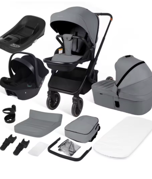 4-in-1 Kinderwagen met Autostoeltje en ISOFIX-Basis – Omkeerbaar Reissysteem voor Pasgeborenen
