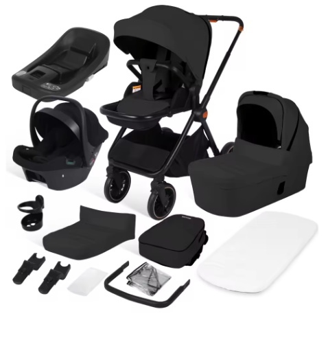 4-in-1 Kinderwagen met Autostoeltje en ISOFIX-Basis – Omkeerbaar Reissysteem voor Pasgeborenen