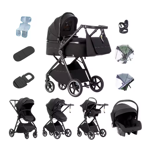 3-in-1 Kinderwagen – Multifunctionele en Eenvoudig Opvouwbare Kinderwagen