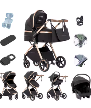 3-in-1 Kinderwagen – Multifunctionele en Eenvoudig Opvouwbare Kinderwagen