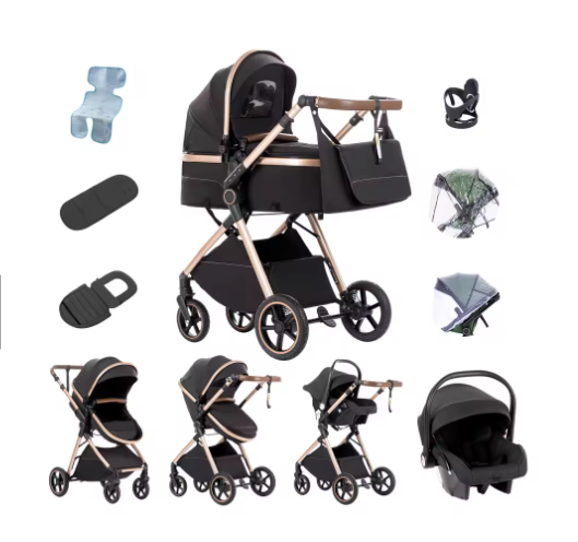 3-in-1 Kinderwagen – Multifunctionele en Eenvoudig Opvouwbare Kinderwagen
