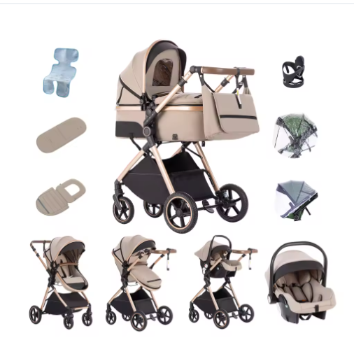 3-in-1 Kinderwagen – Multifunctionele en Eenvoudig Opvouwbare Kinderwagen