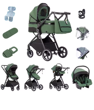 3-in-1 Kinderwagen – Multifunctionele en Eenvoudig Opvouwbare Kinderwagen