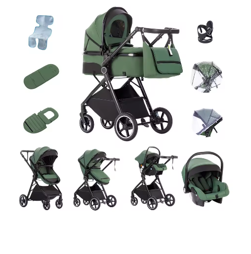 3-in-1 Kinderwagen – Multifunctionele en Eenvoudig Opvouwbare Kinderwagen