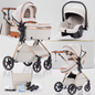 3-in-1 Kinderwagen – Multifunctionele en Eenvoudig Opvouwbare Kinderwagen