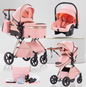 3-in-1 Kinderwagen – Multifunctionele en Eenvoudig Opvouwbare Kinderwagen