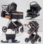 3-in-1 Kinderwagen – Multifunctionele en Eenvoudig Opvouwbare Kinderwagen