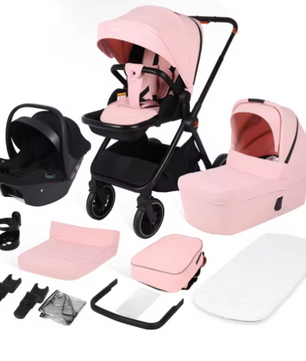 3-in-1 Kinderwagen – Luxe Reissysteem met Draagzak voor Pasgeborenen