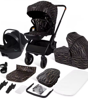 3-in-1 Kinderwagen – Luxe Reissysteem met Draagzak voor Pasgeborenen