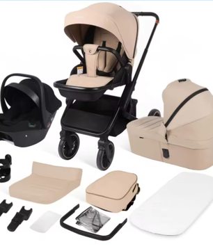 3-in-1 Kinderwagen – Luxe Reissysteem met Draagzak voor Pasgeborenen