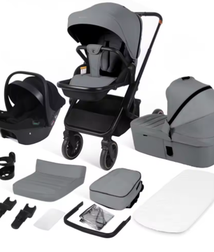 3-in-1 Kinderwagen – Luxe Reissysteem met Draagzak voor Pasgeborenen