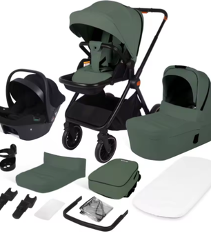 3-in-1 Kinderwagen – Luxe Reissysteem met Draagzak voor Pasgeborenen