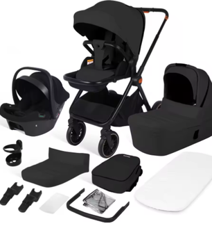 3-in-1 Kinderwagen – Luxe Reissysteem met Draagzak voor Pasgeborenen