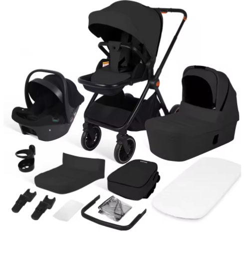 3-in-1 Kinderwagen – Luxe Reissysteem met Draagzak voor Pasgeborenen