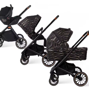 3-in-1 Kinderwagen – Luxe Reissysteem met Draagzak voor Pasgeborenen