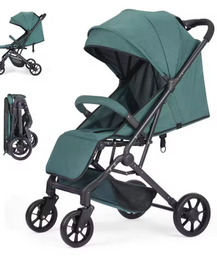 High-View Kinderwagen – Opvouwbare Tweeweg Kinderwagen met Vier Wielen