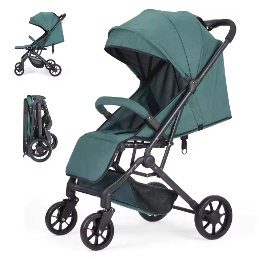 High-View Kinderwagen – Opvouwbare Tweeweg Kinderwagen met Vier Wielen