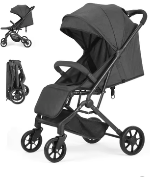 High-View Kinderwagen – Opvouwbare Tweeweg Kinderwagen met Vier Wielen