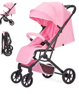 High-View Kinderwagen – Opvouwbare Tweeweg Kinderwagen met Vier Wielen