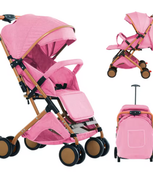 Kinderwagen 0–6 Jaar – Zit- en Ligfunctie met Duw- en Trekstand en Klamboe